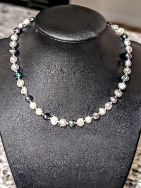 Handmade Multicolor Pearl Necklace Choker Size 14"